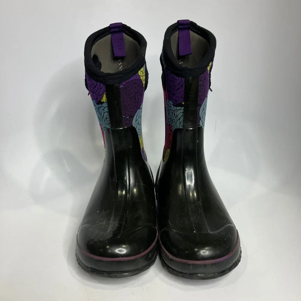 Bogs classic rosey waterproof insulated pull on boots‎ kids size 2 youth winter